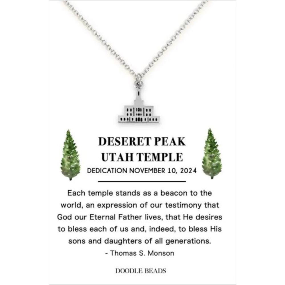 Deseret Peaks Utah Temple Necklace, , large