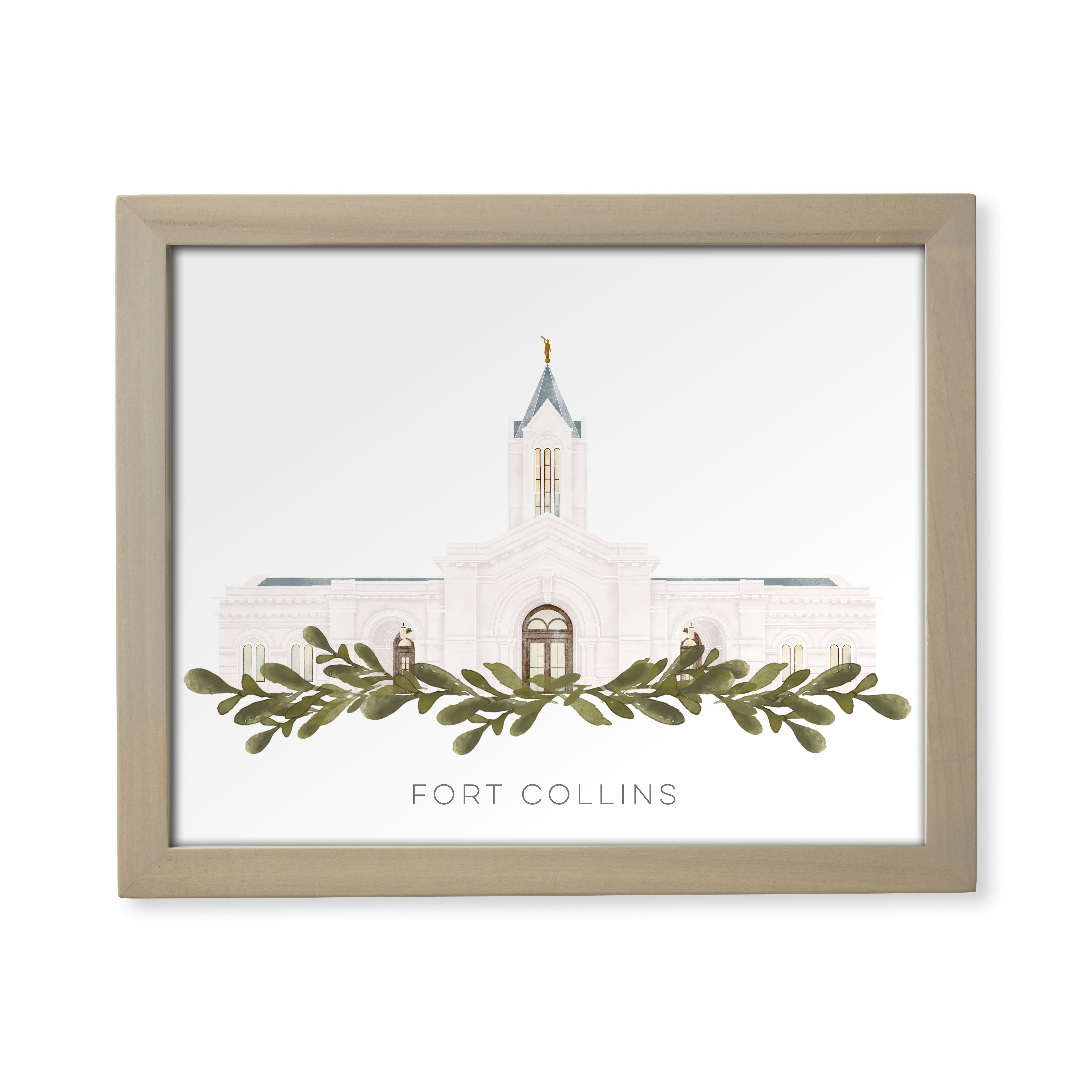 Fort Collins Colorado Temple (13x16 Framed Paper Print)