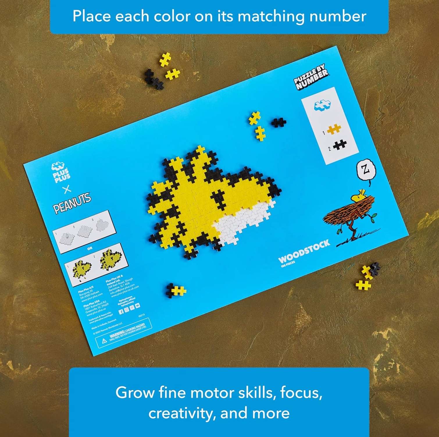 Plus Plus Woodstock 100 Piece Puzzle by Number, , large image number 2