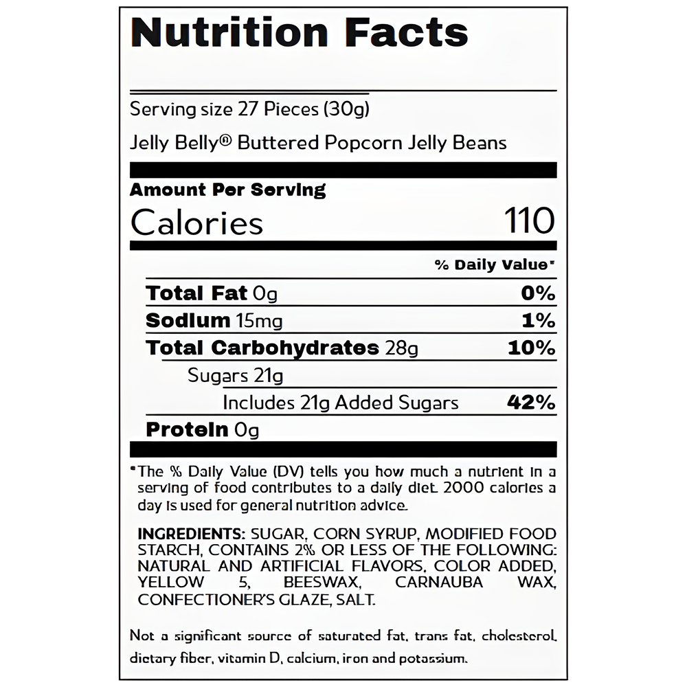 Jelly Belly Buttered Popcorn Jelly Beans 1.75 Oz, , large image number 2