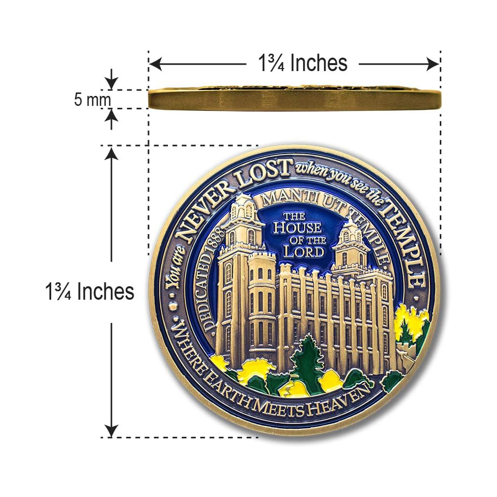 Manti Utah Temple Medallion Coin, , large