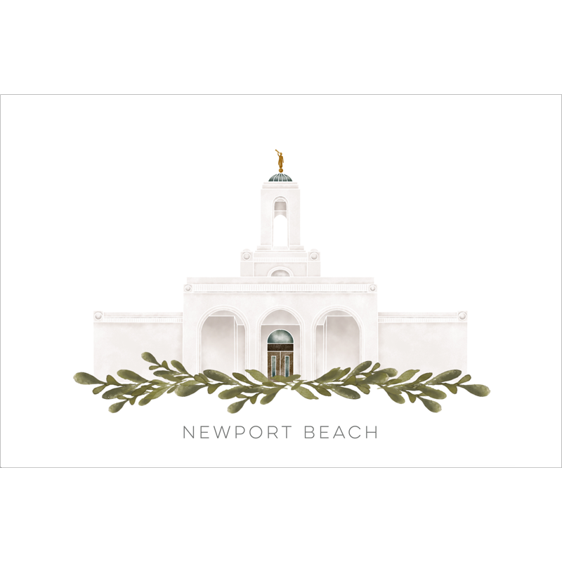 Newport Beach California Temple (13x16 Framed Paper Print)