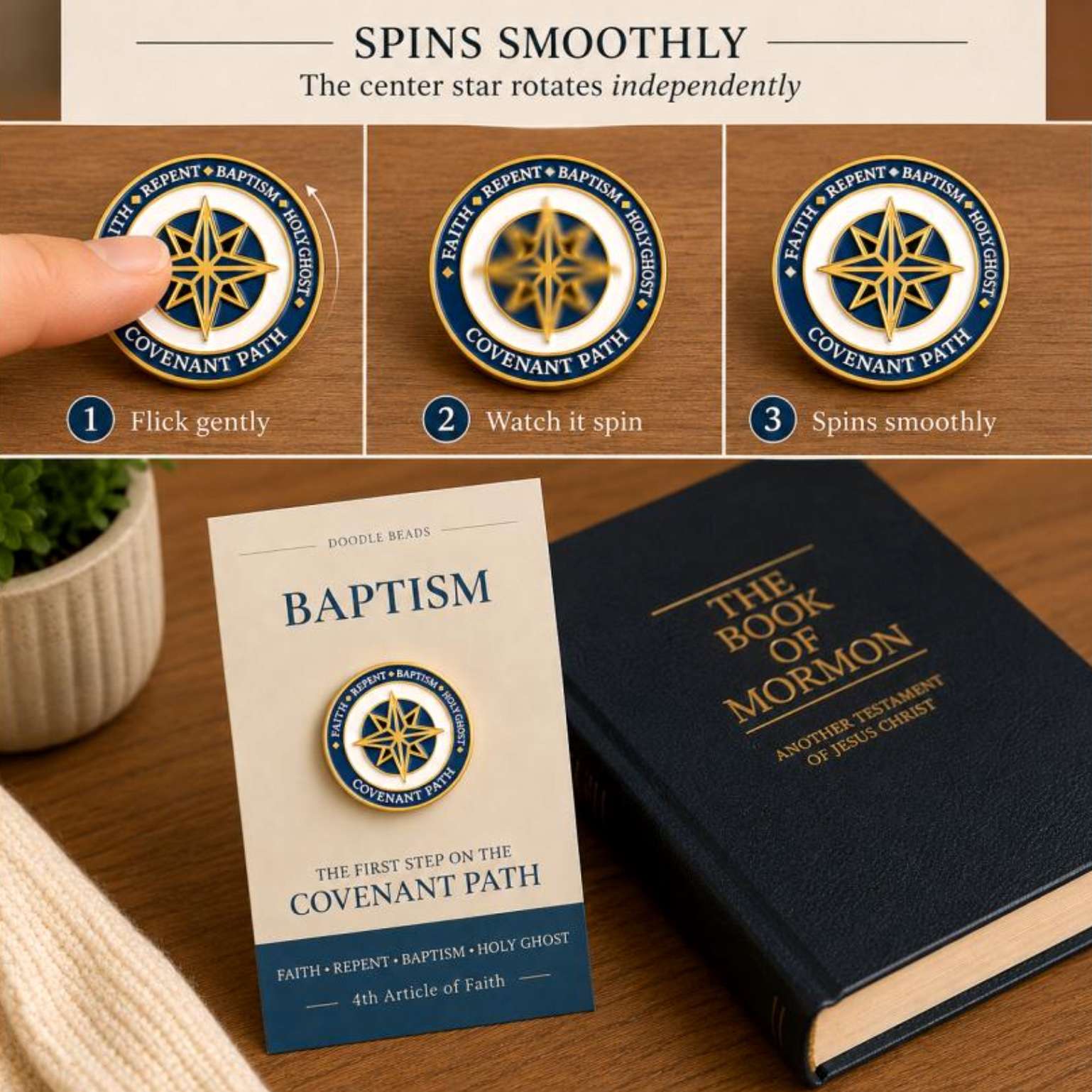First Step on the Covenant Path Spinner Pin, , large image number 4