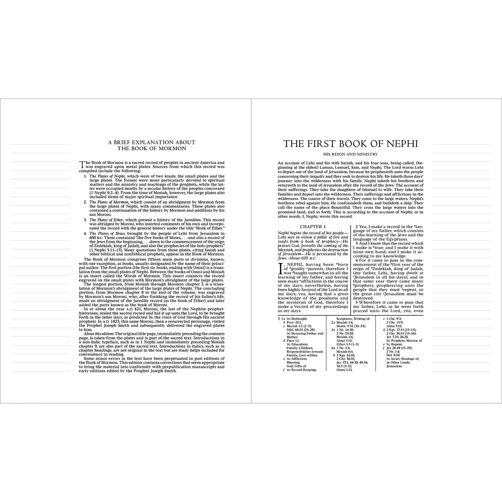 The Book of Mormon, Journal Edition, Blue Flowers (No Index), , large