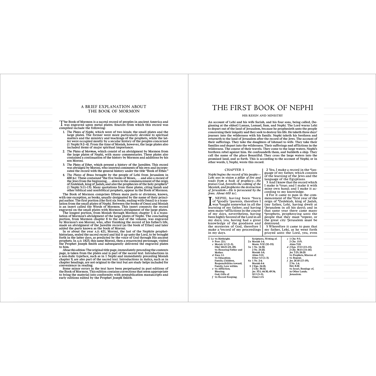 The Book of Mormon, Journal Edition, Blue Flowers (No Index), , large