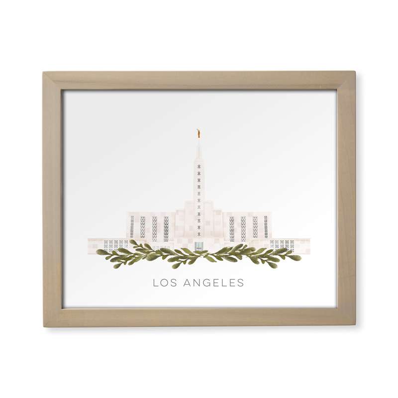 Los Angeles California Temple (13x16 Framed Paper Print), , large image number 0