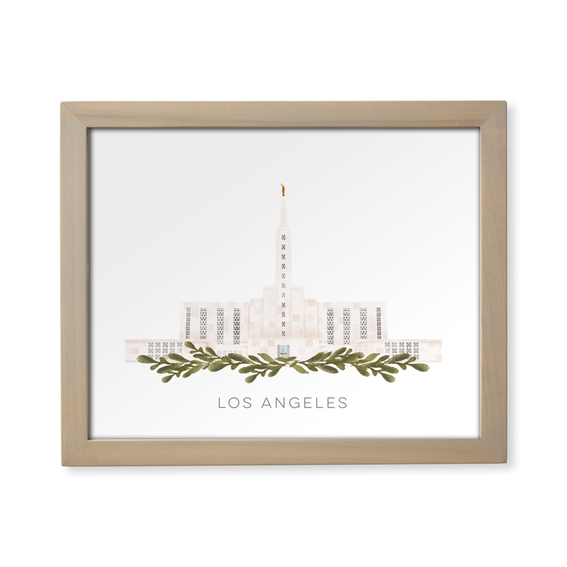 Los Angeles California Temple (13x16 Framed Paper Print)