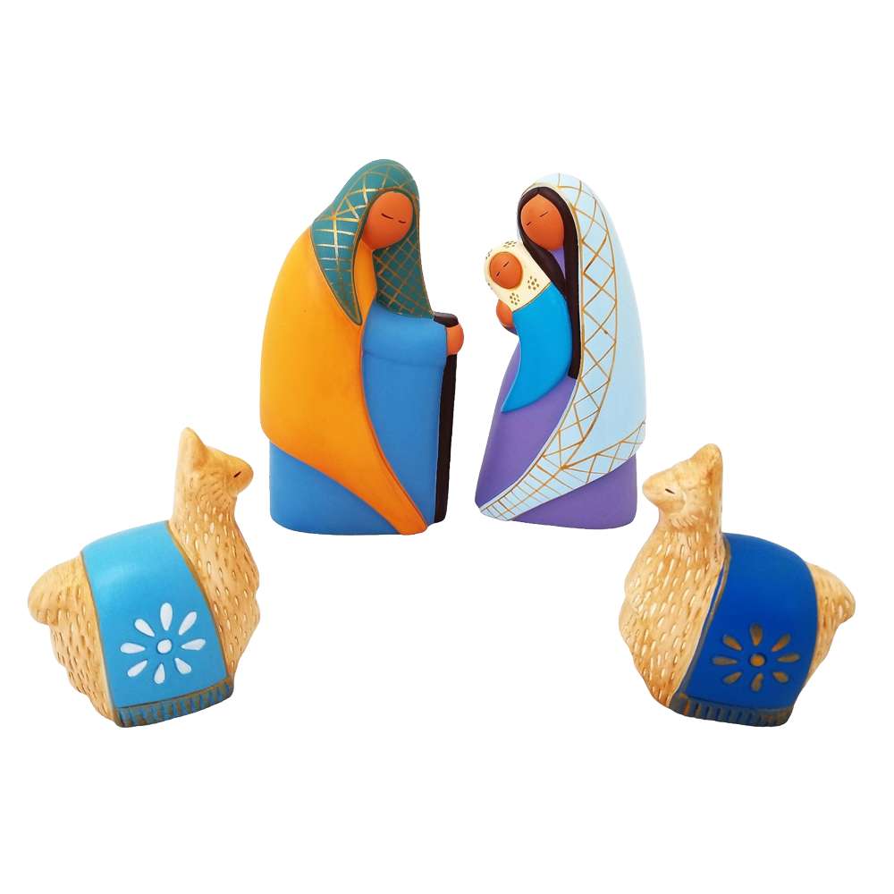 Andean Peruvian Holy Family Ceramic Nativity, , large image number 0