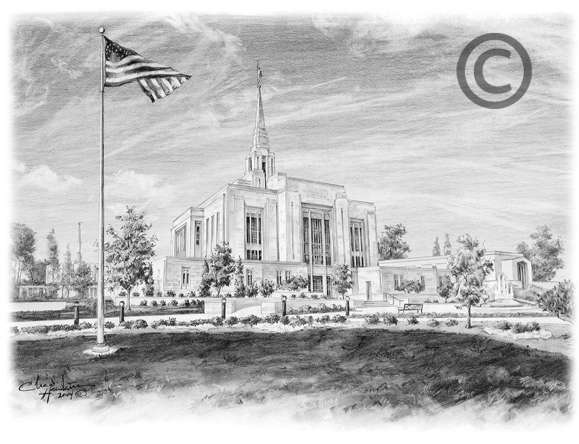 Ogden Temple Sketch 8x10 Print, , large image number 0