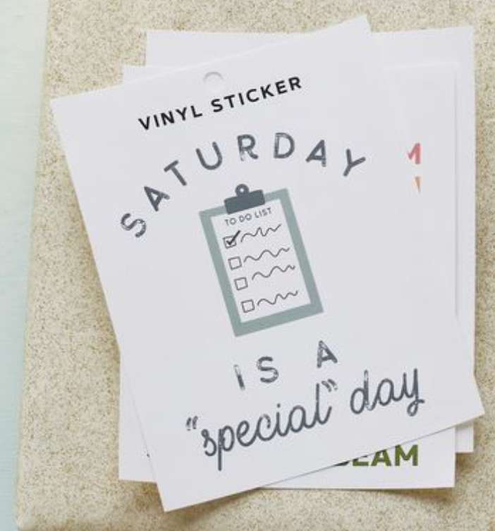 Saturday Is a Special Day Vinyl Sticker, , large