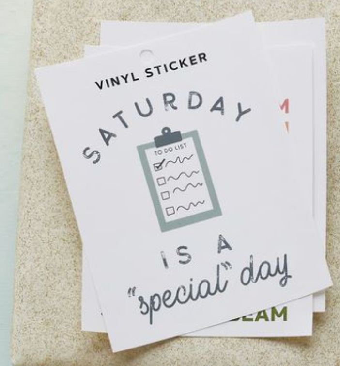 Saturday Is a Special Day Vinyl Sticker, , large image number 1