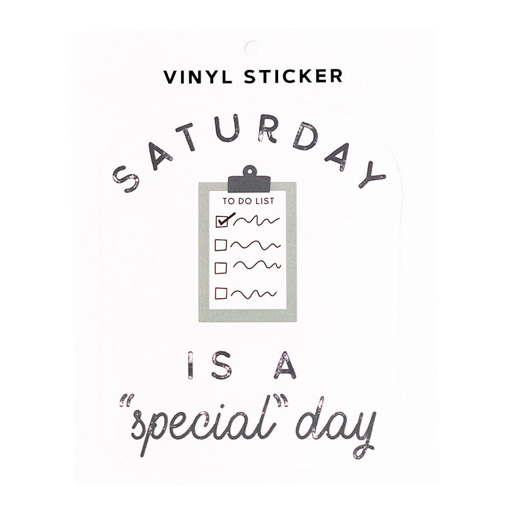 Saturday Is a Special Day Vinyl Sticker, , large image number 0