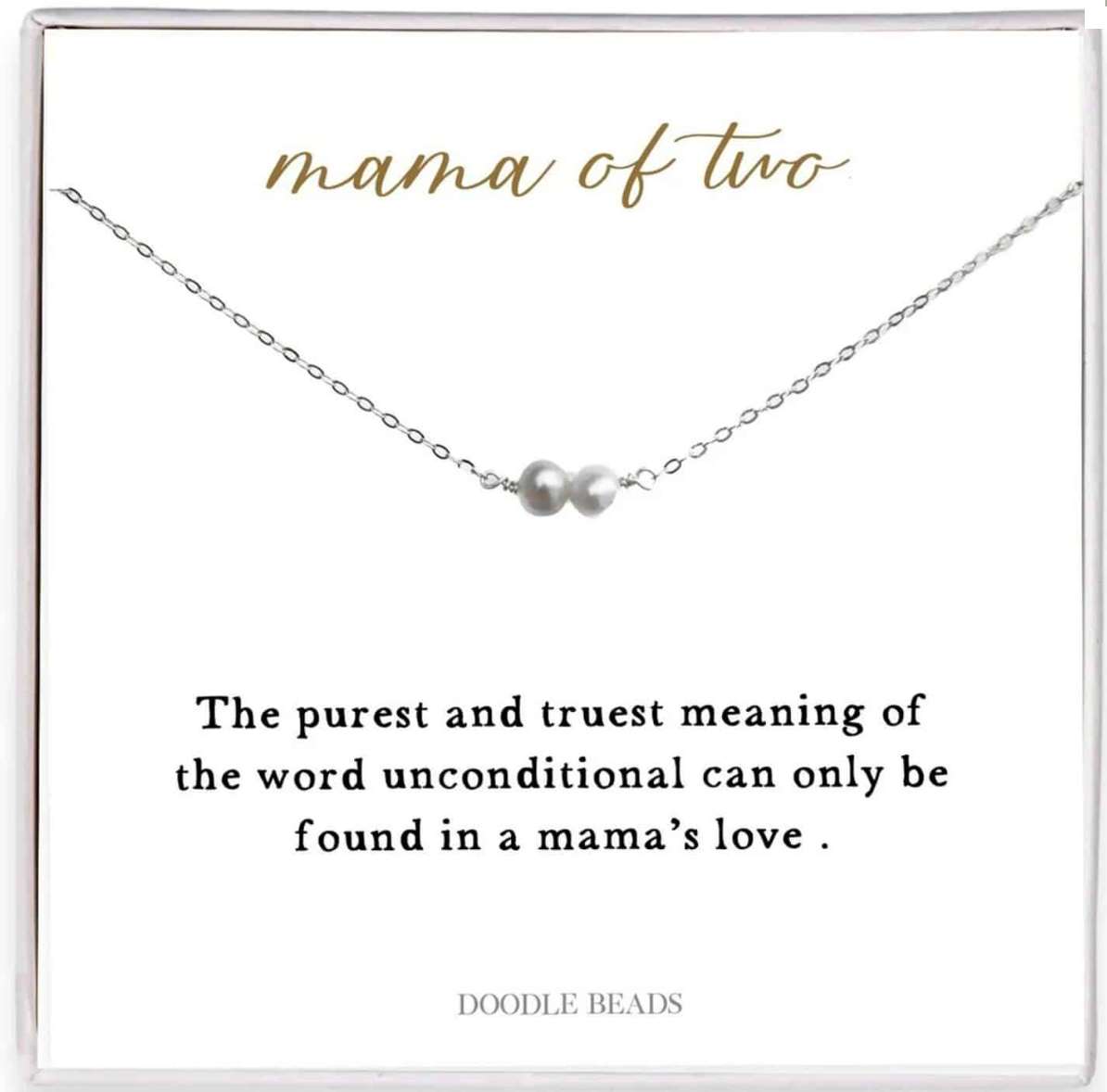 Mama of Two Pearl Necklace