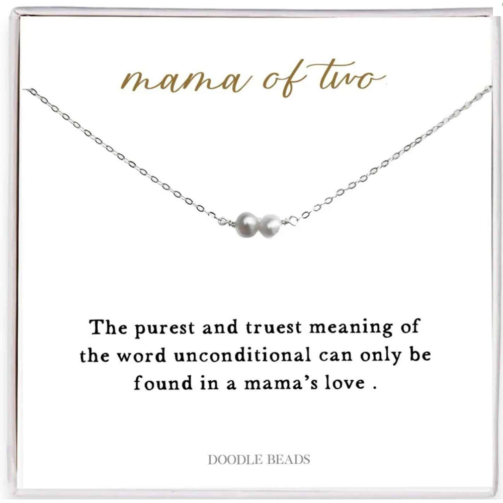 Mama of Two Pearl Necklace,  Mama of Two Pearl Necklace