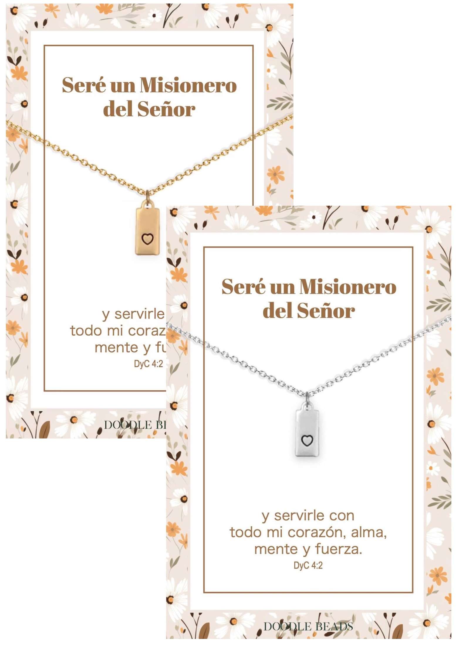 Spanish Sister Missionary Heart Tag Necklace