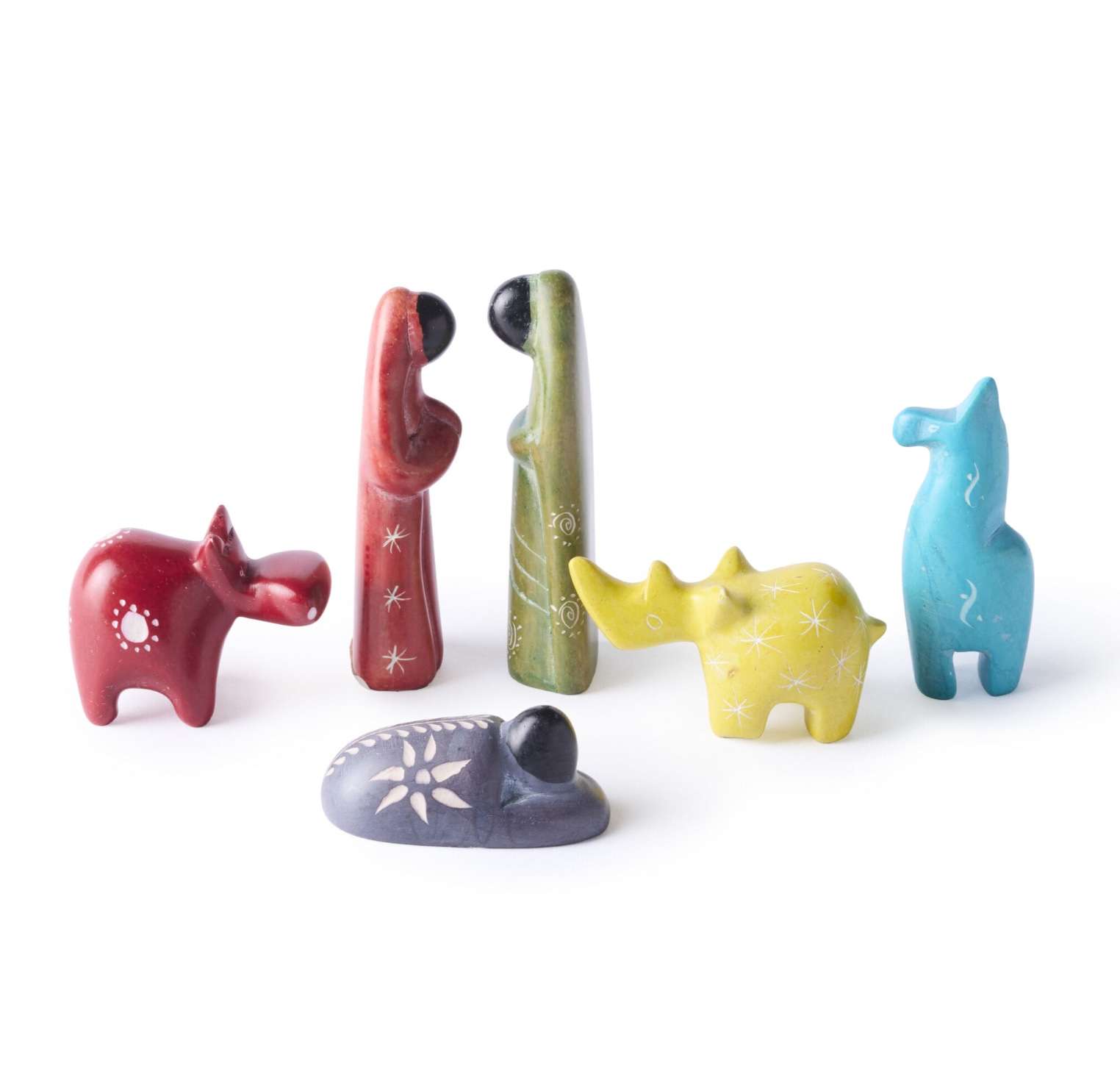 Kenya Soapstone Holy Family with Animals Nativity, , large image number 1