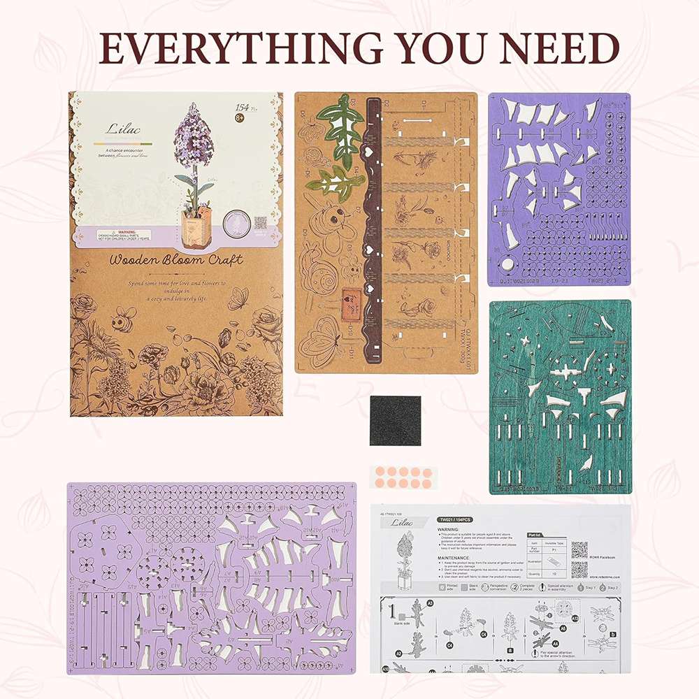 Lilac Bloom 154 Piece Wooden Puzzle, , large image number 3