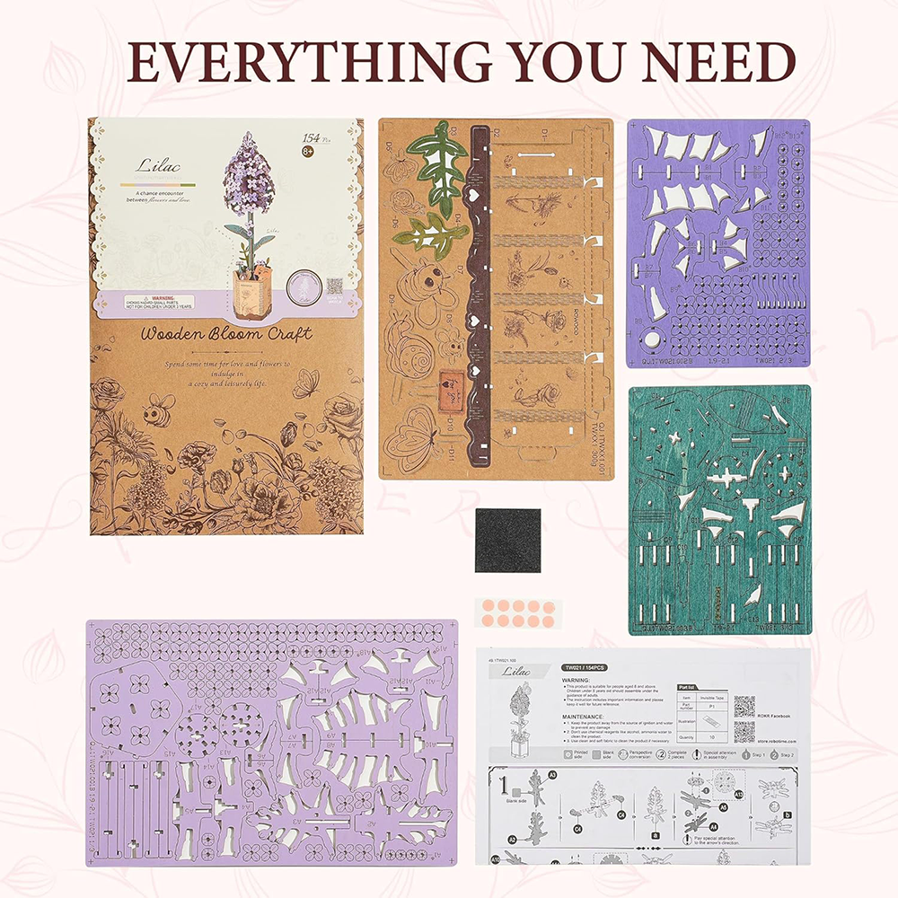 Lilac Bloom 154 Piece Wooden Puzzle, , large image number 3