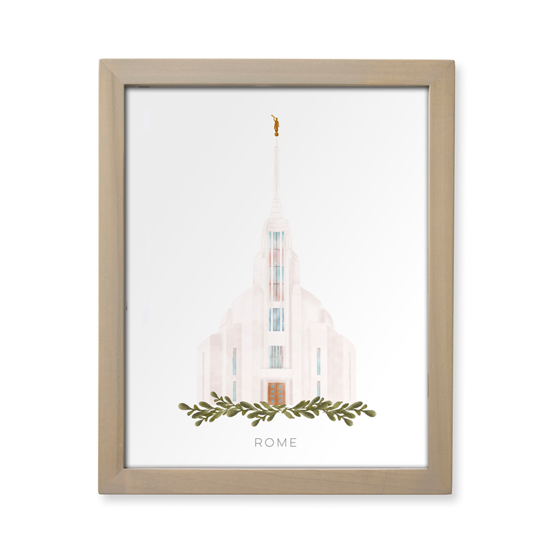 Rome Italy Temple (13x16 Framed Paper Print)