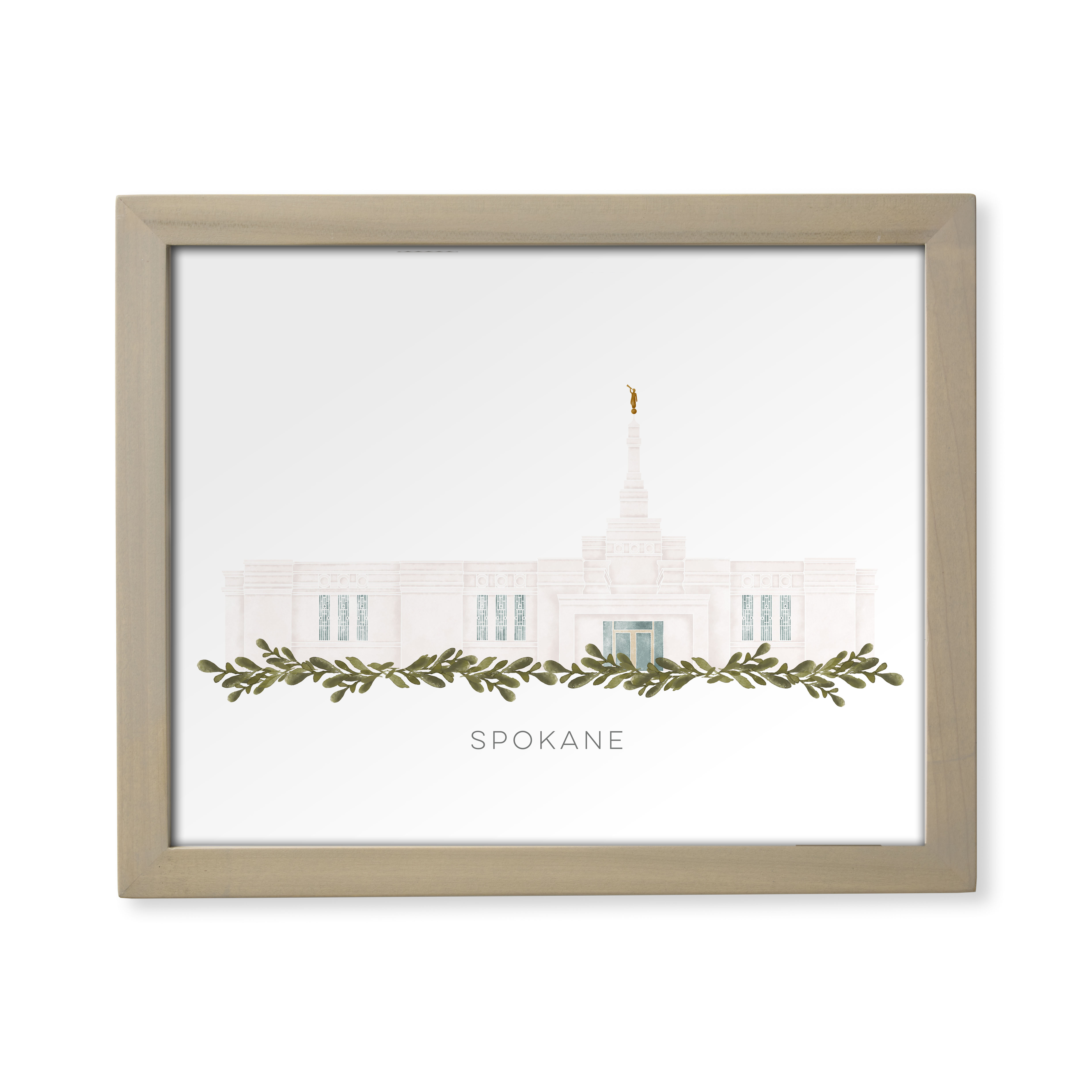 Spokane Washington Temple (13x16 Framed Paper Print)