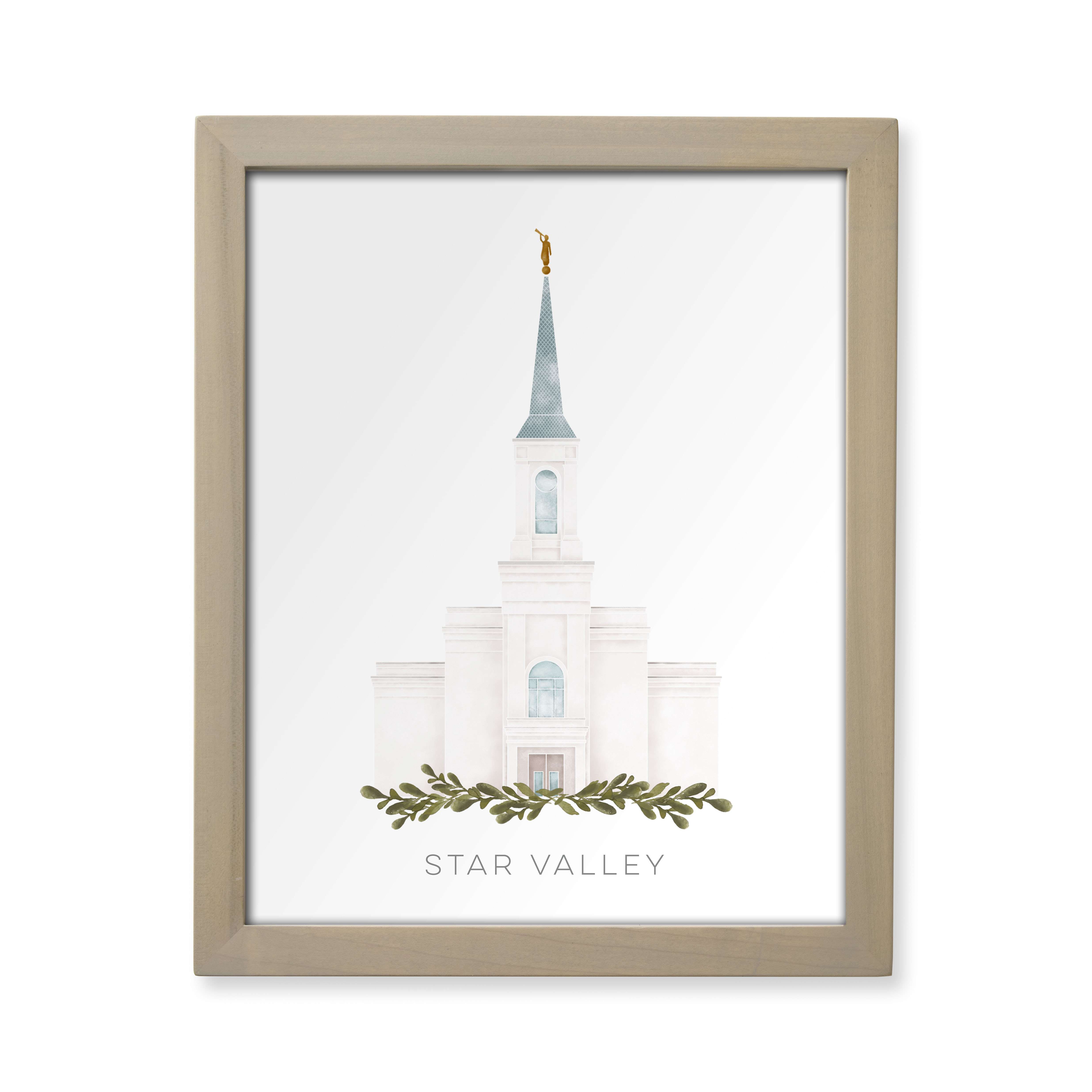 Star Valley Wyoming Temple (13x16 Framed Paper Print)