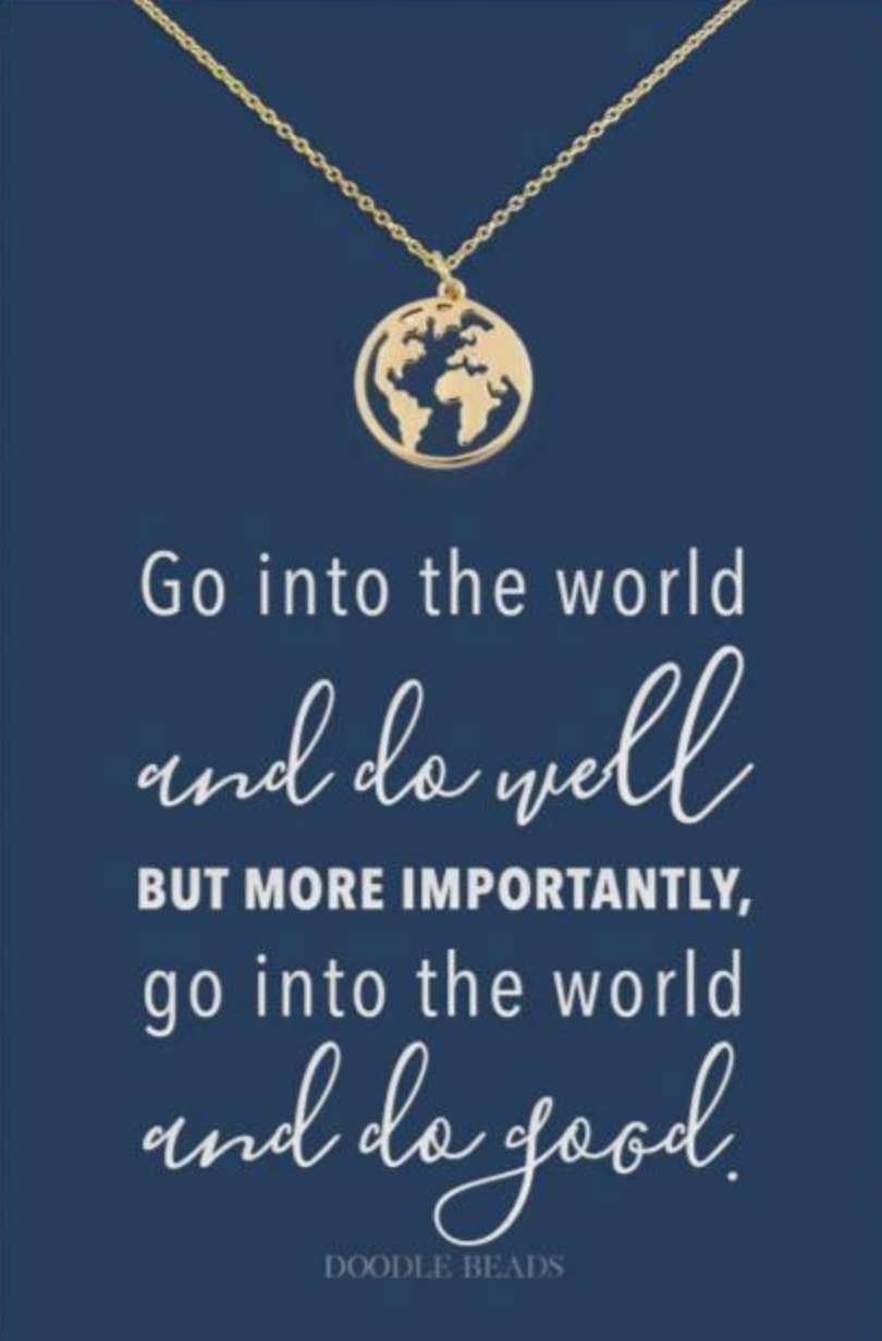 Go Into the World Globe Necklace