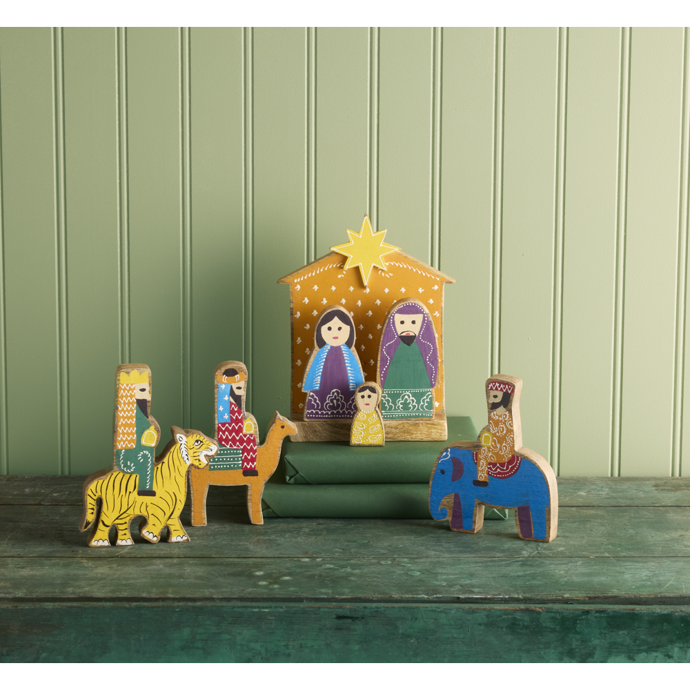 India Mango Wood Nativity, , large image number 3