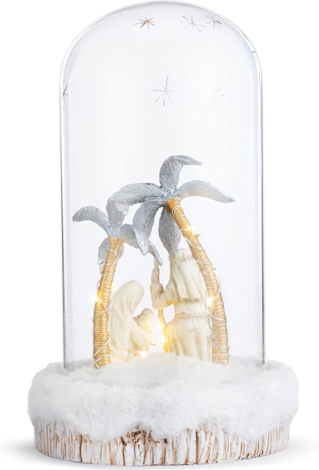 Glass Holy Family Cloche Nativity, , large