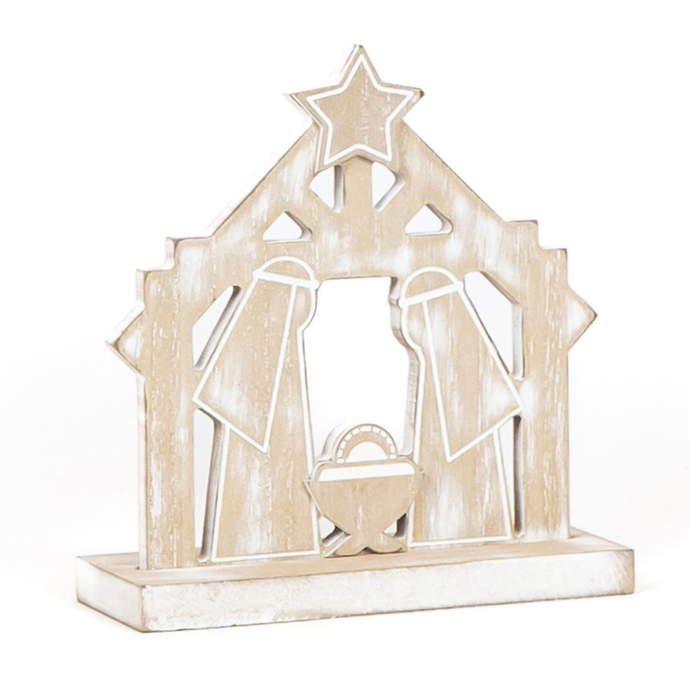 Wood Cutout Nativity