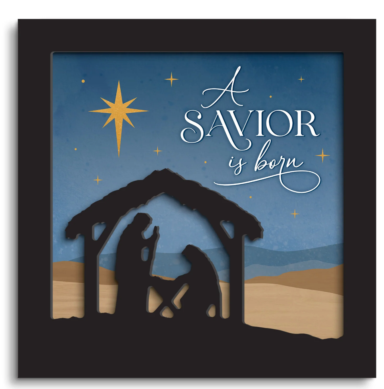 Savior is Born (13x13 Framed Plaque)