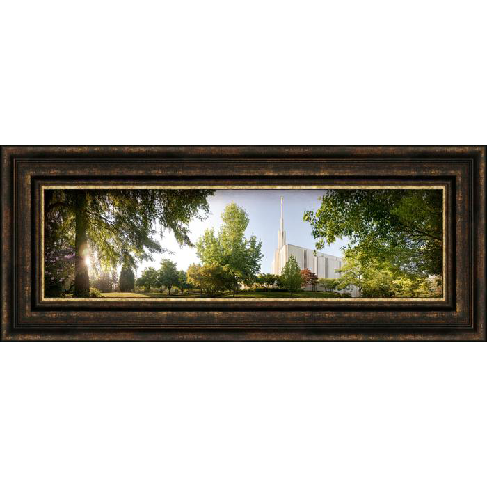 Seattle Temple, the Day Dawn is Breaking (19x48 Canvas Framed Art)