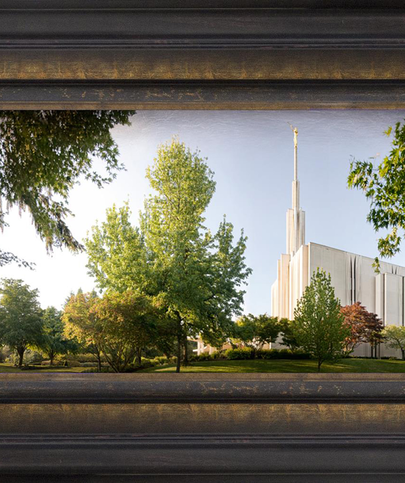 Seattle Temple, the Day Dawn is Breaking (19x48 Canvas Framed Art), , large image number 3