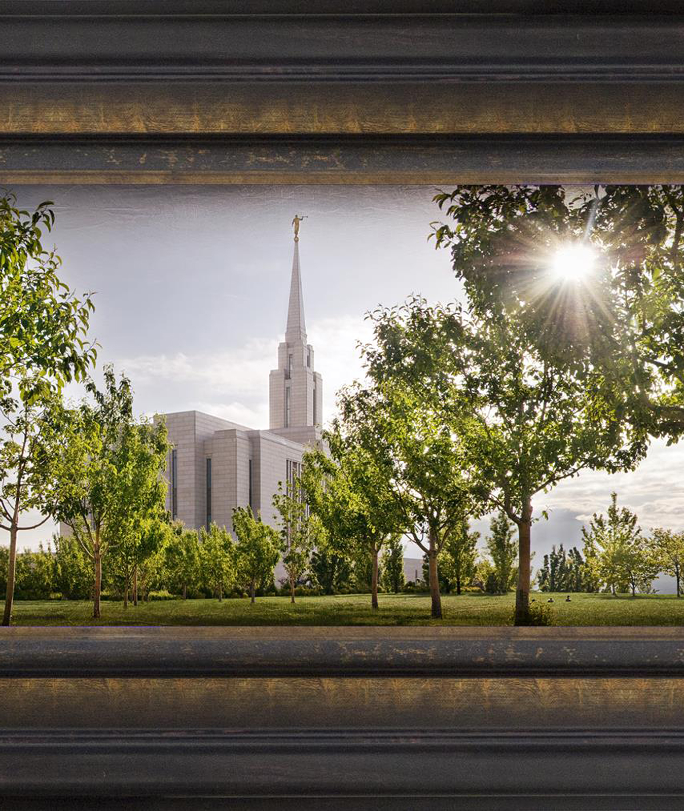 Oquirrh Mountain Temple, the Day Dawn is Breaking (19x48 Canvas Framed Art), , large image number 3