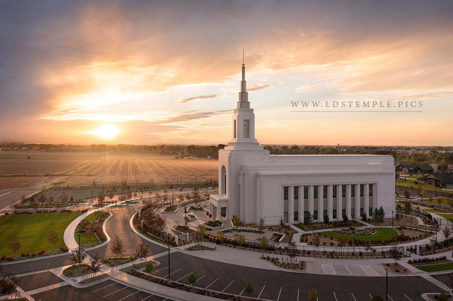 Burley Idaho Temple - Heavenly Sunset Print 