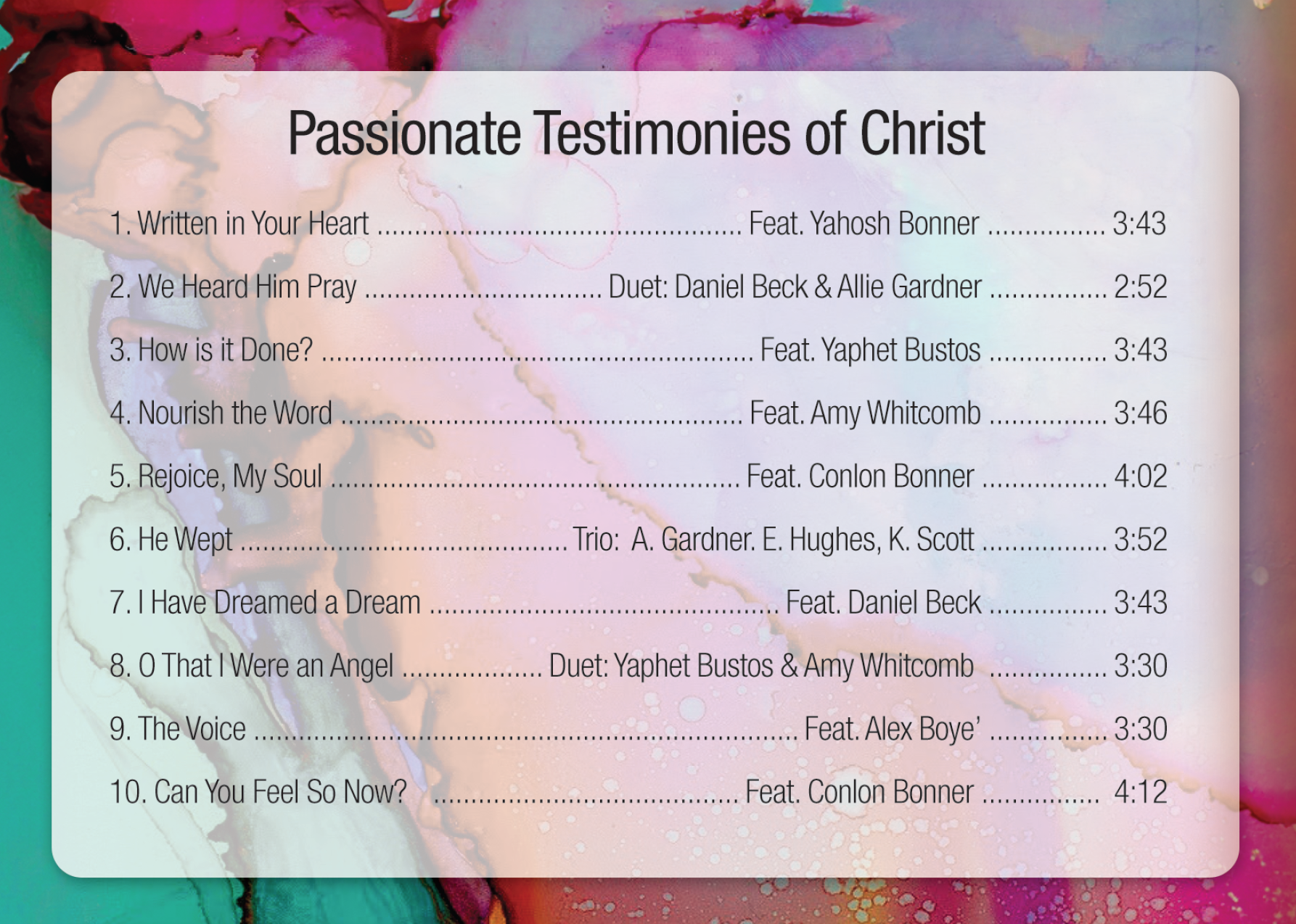Passionate Testimonies of Jesus Christ, , large