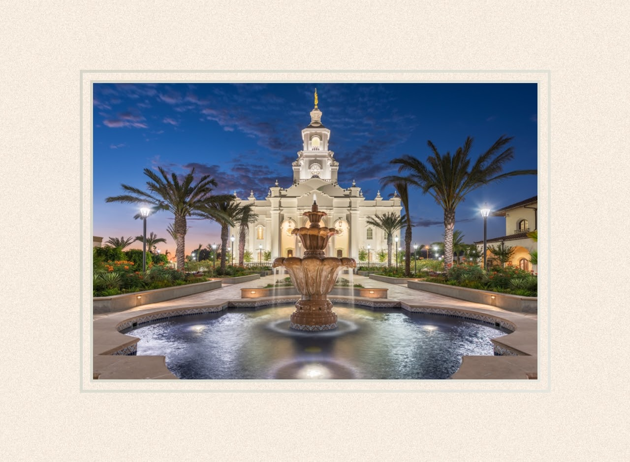Tijuana Temple, Moroni and Moon 11x14 Matted Print, , large image number 0