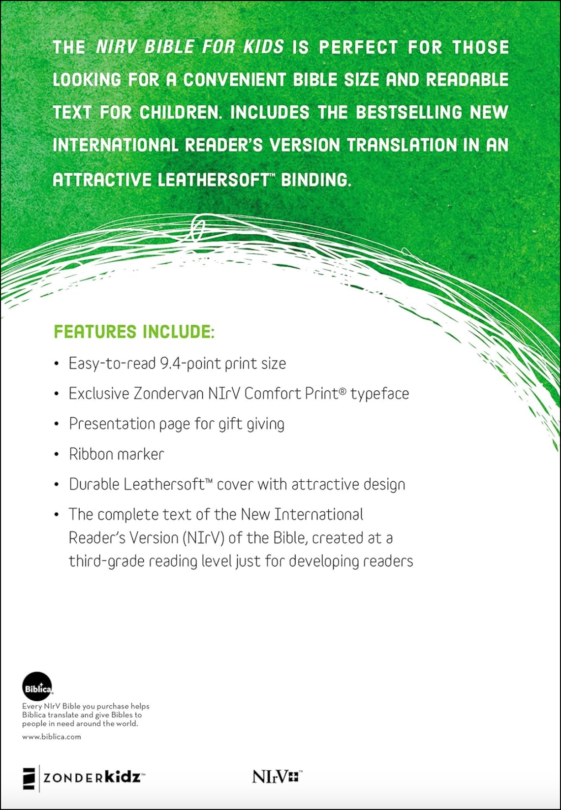 NIrV, Bible for Kids, Leathersoft, Large Print, Blue, , large image number 5