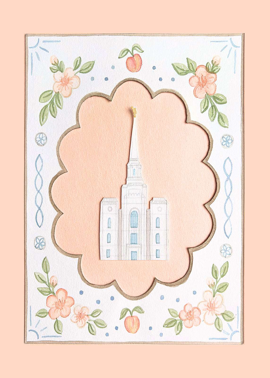 Brigham City Utah Temple Cottagecore Style Print