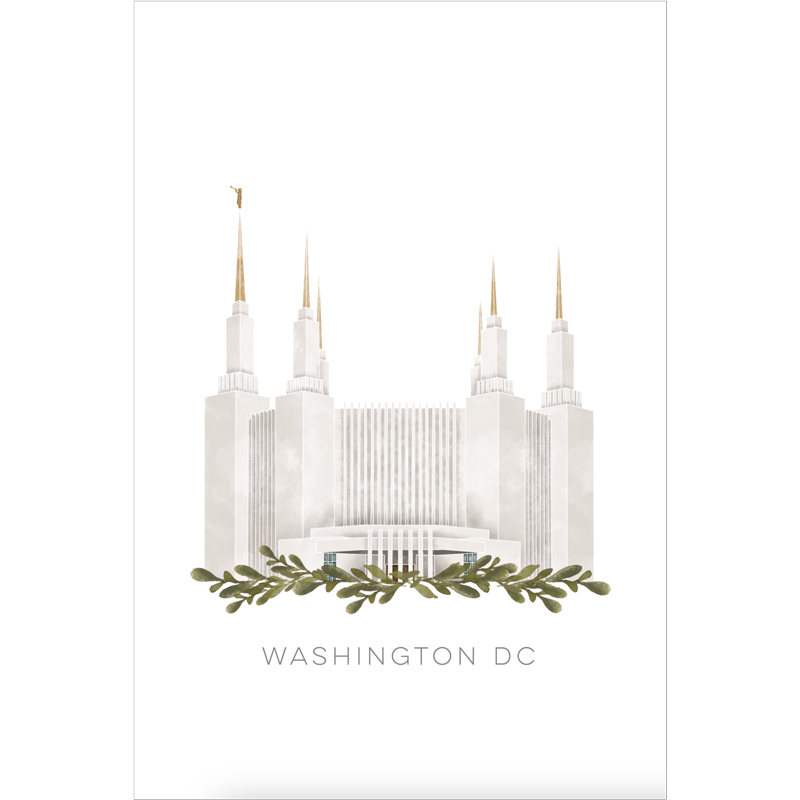 Washington DC Temple (11x13 Framed Art)