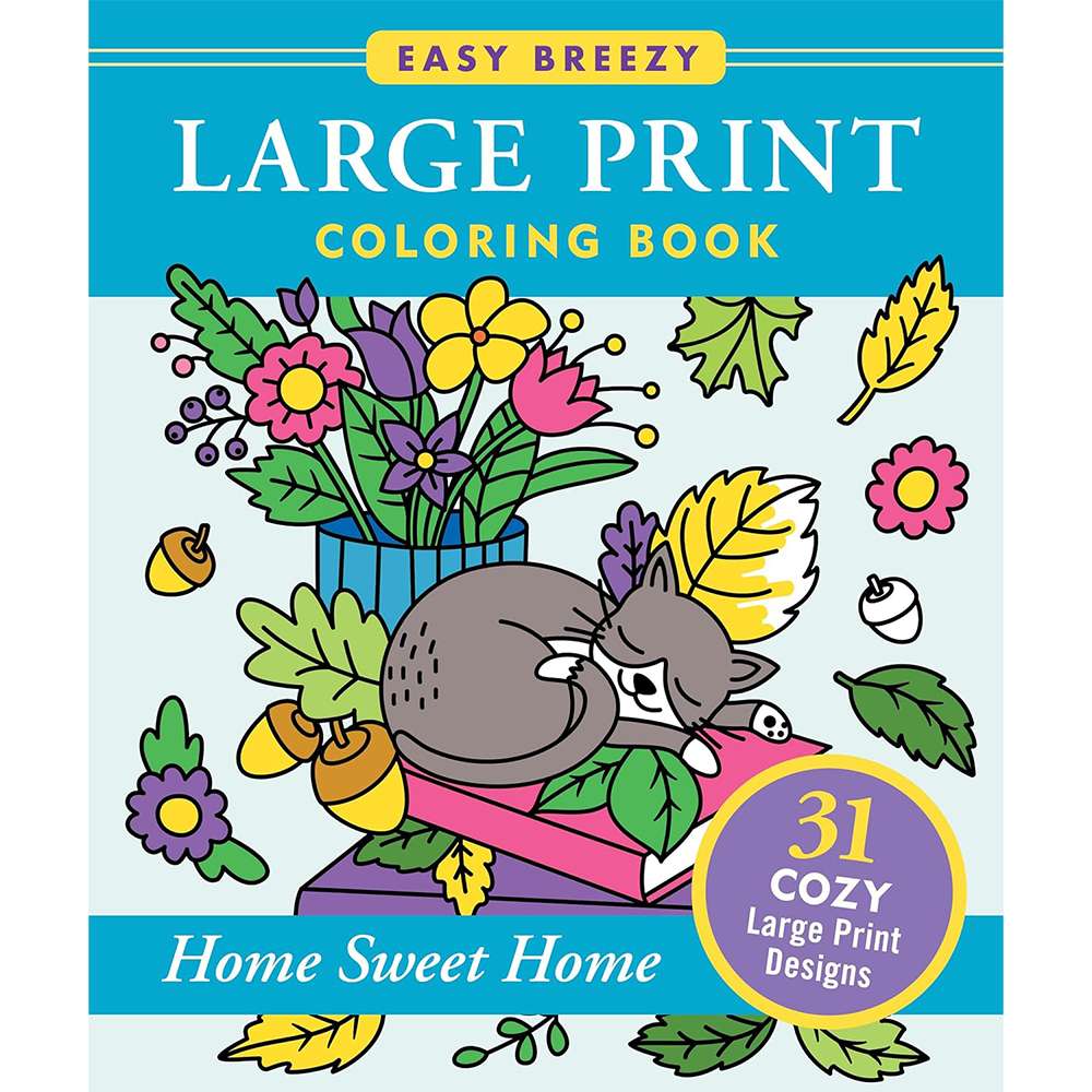 Large Print Coloring Book Home Sweet Home