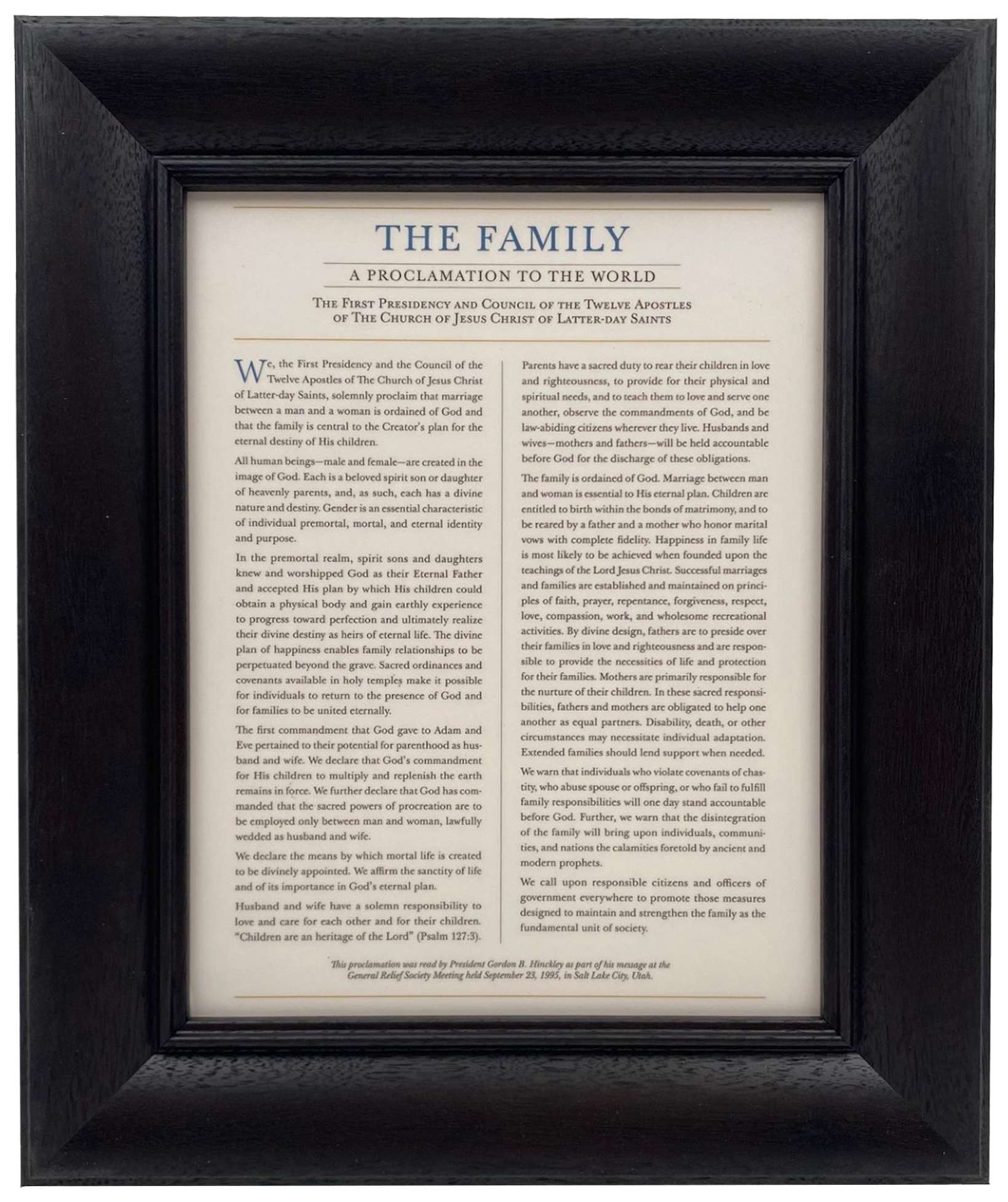 Family Proclamation (8x10 Framed Art)