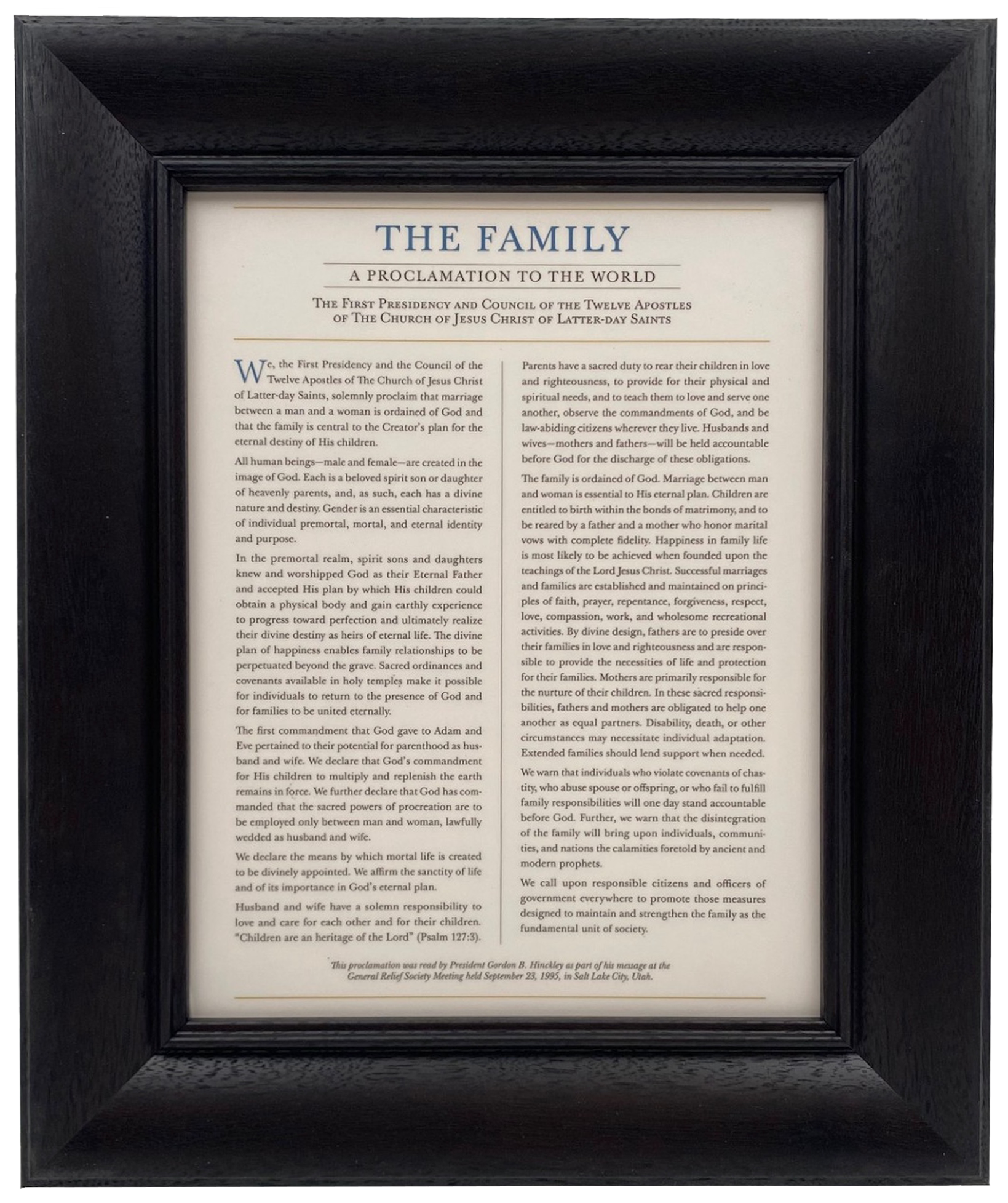 Family Proclamation (8x10 Framed Art)