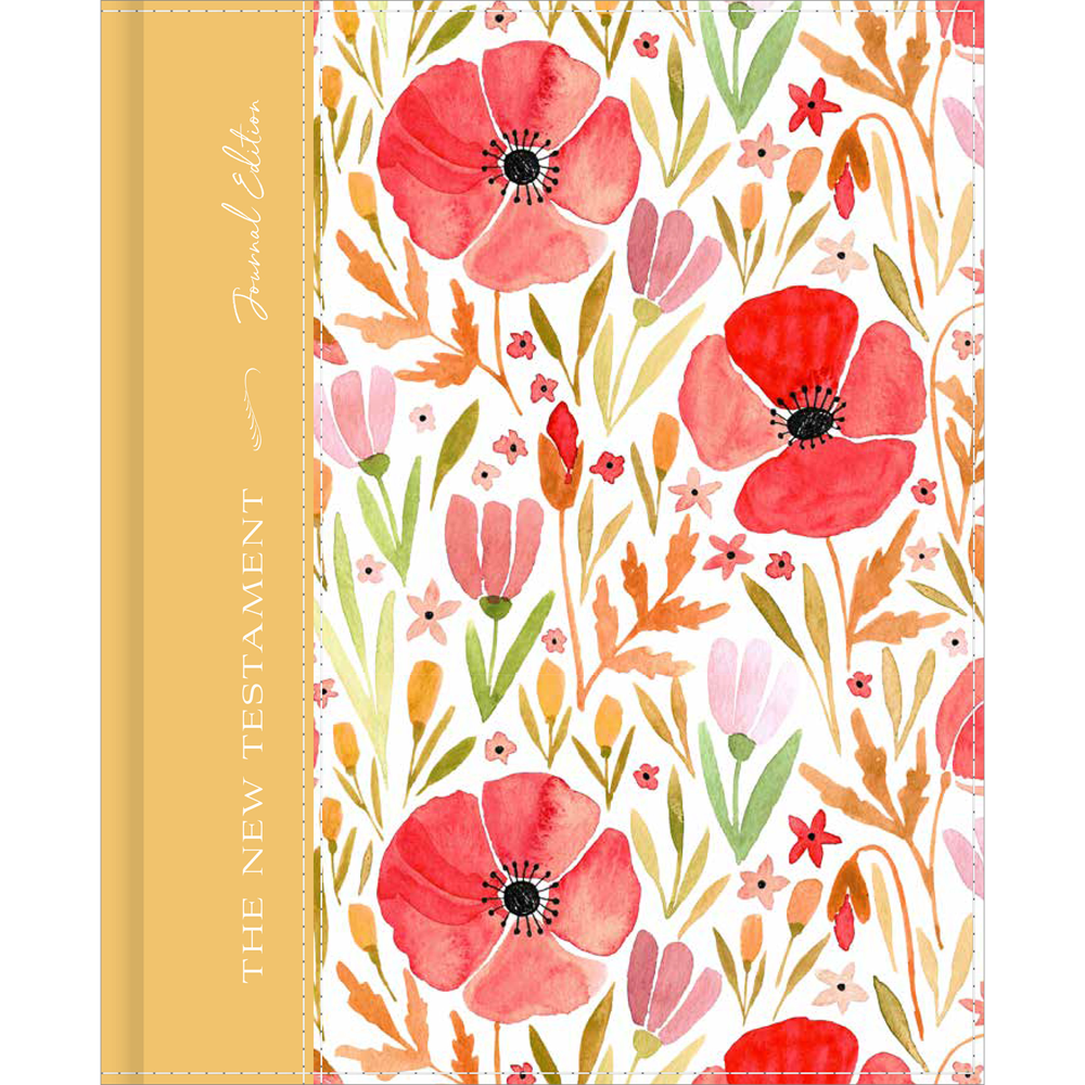 The New Testament, Journal Edition, Red Floral (No Index), , large image number 0
