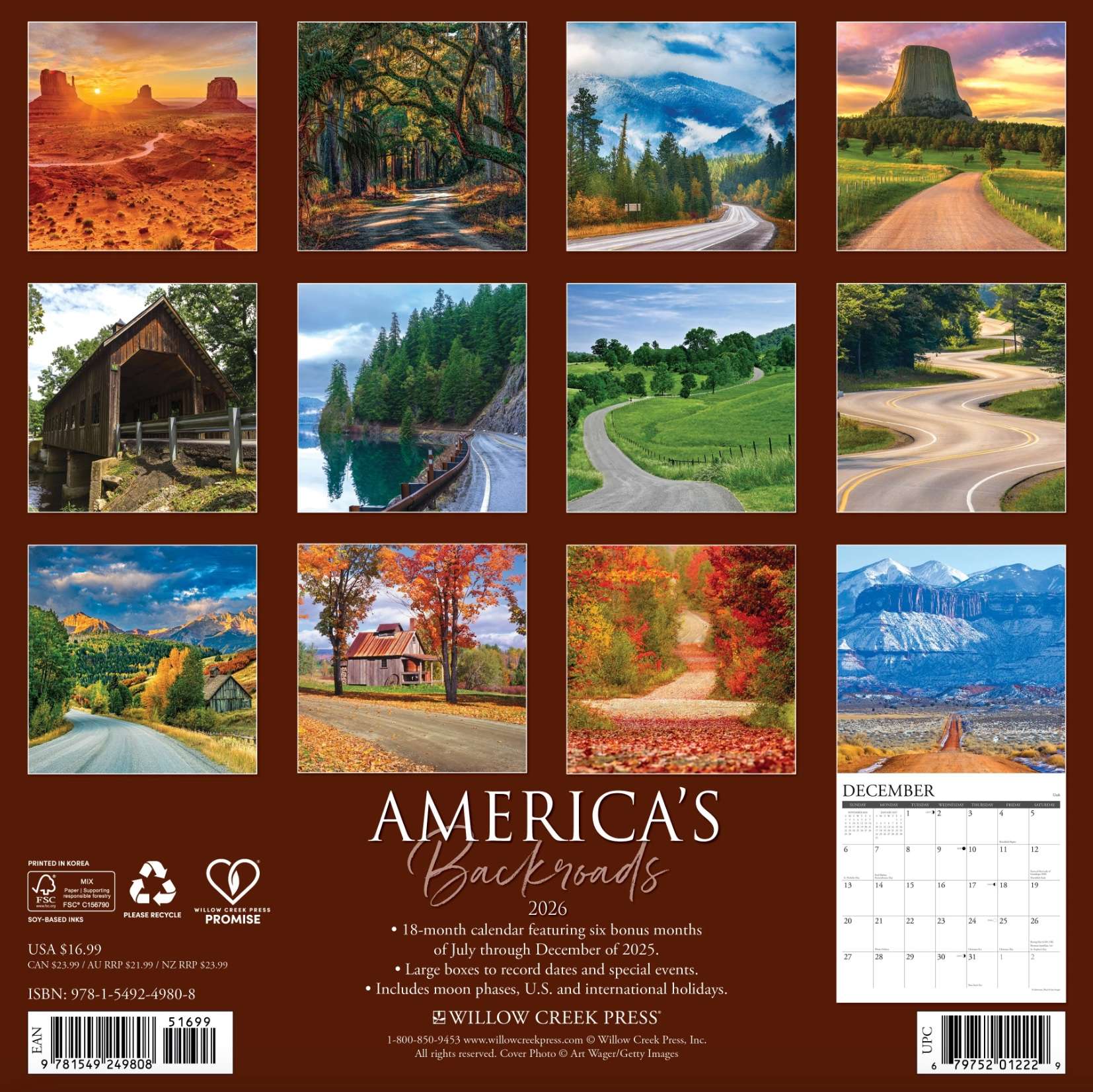 2026 America's Backroads Wall Calendar, , large image number 2