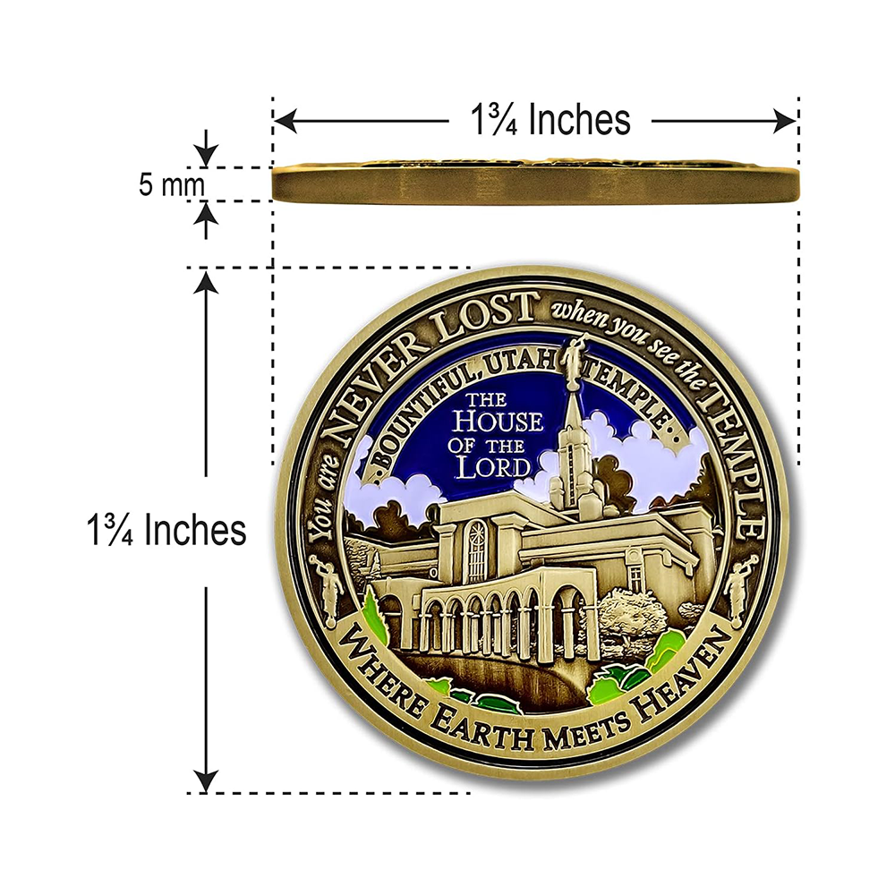 Bountiful Utah Temple Medallion Coin, , large
