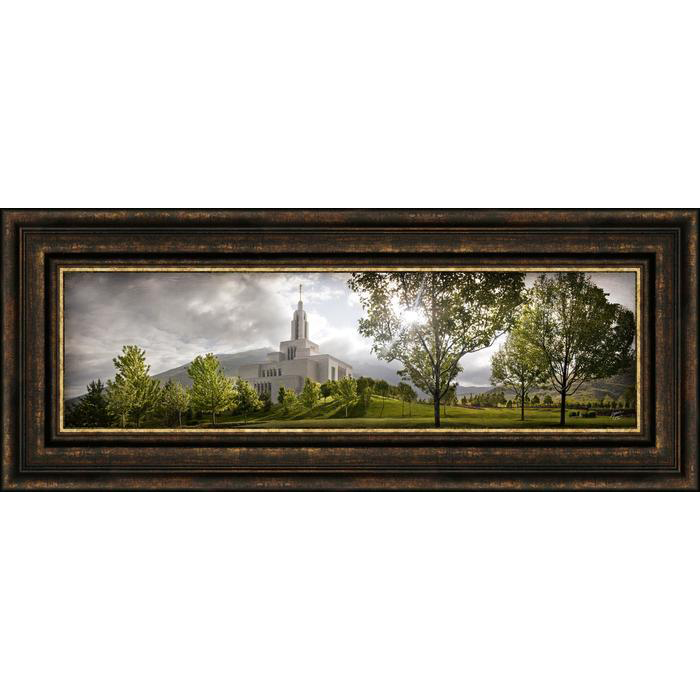 Draper Temple, the Day Dawn is Breaking (19x48 Canvas Framed Art)