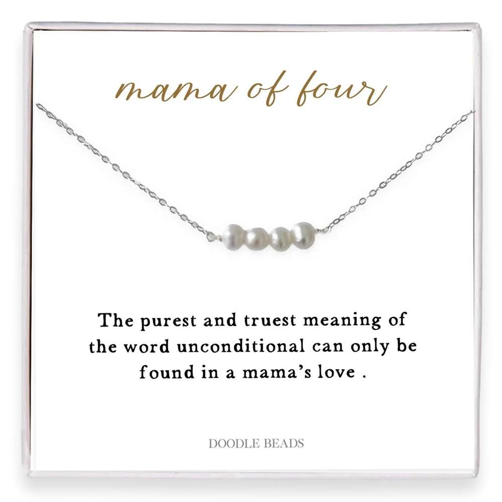 Mama of Four Pearl Necklace