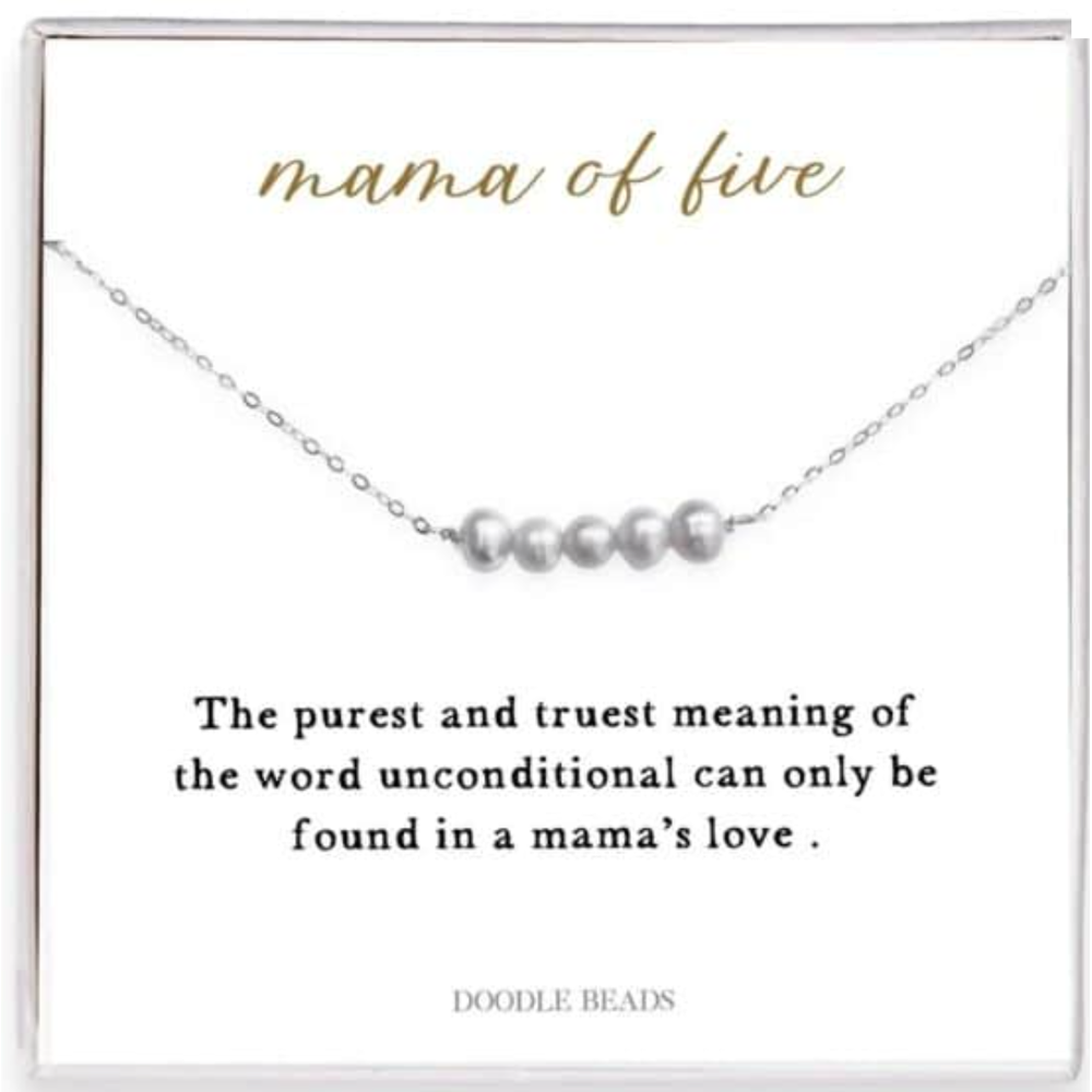 Mama of Five Pearl Necklace,  Mama of Five Pearl Necklace