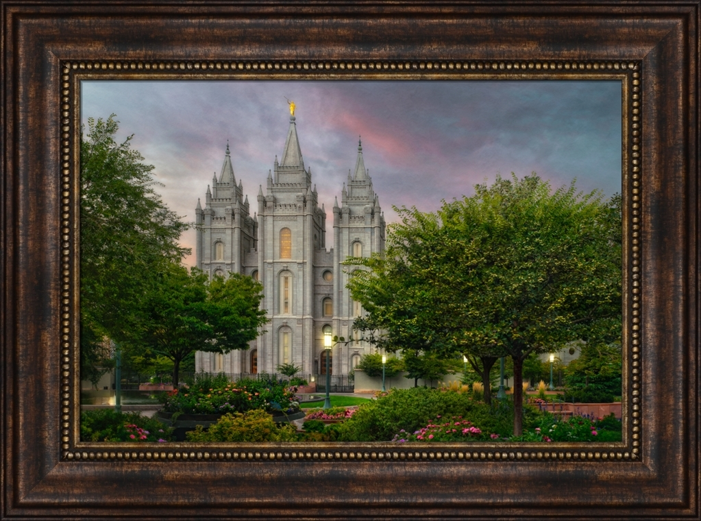 Salt Lake Temple, Eden (28x38 Framed Art)