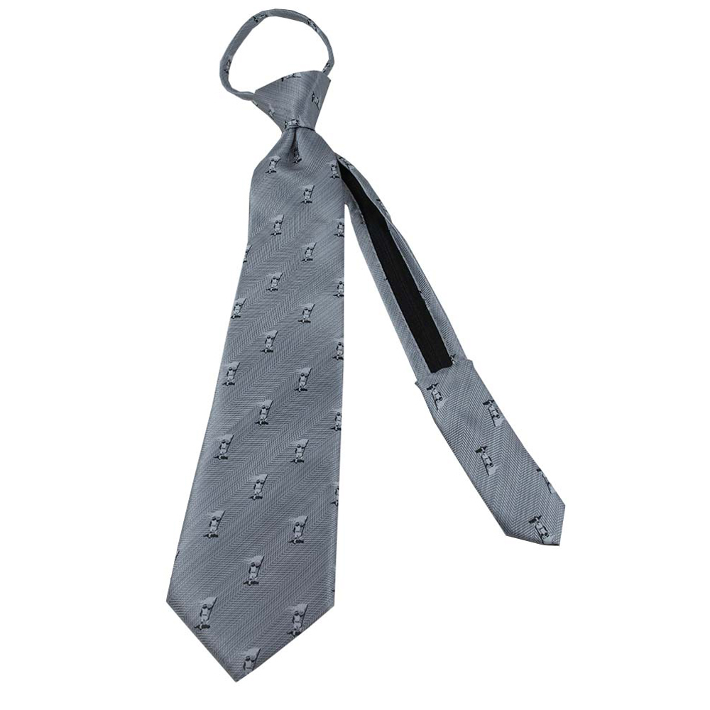 Boys' Gray Captain Moroni Zipper Necktie, , large